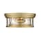 Z-Lite Clarion 2 Light Flush Mount, Olde Brass & Inner Clear Water & Outer Clear 493F2-OBR - alternate 4